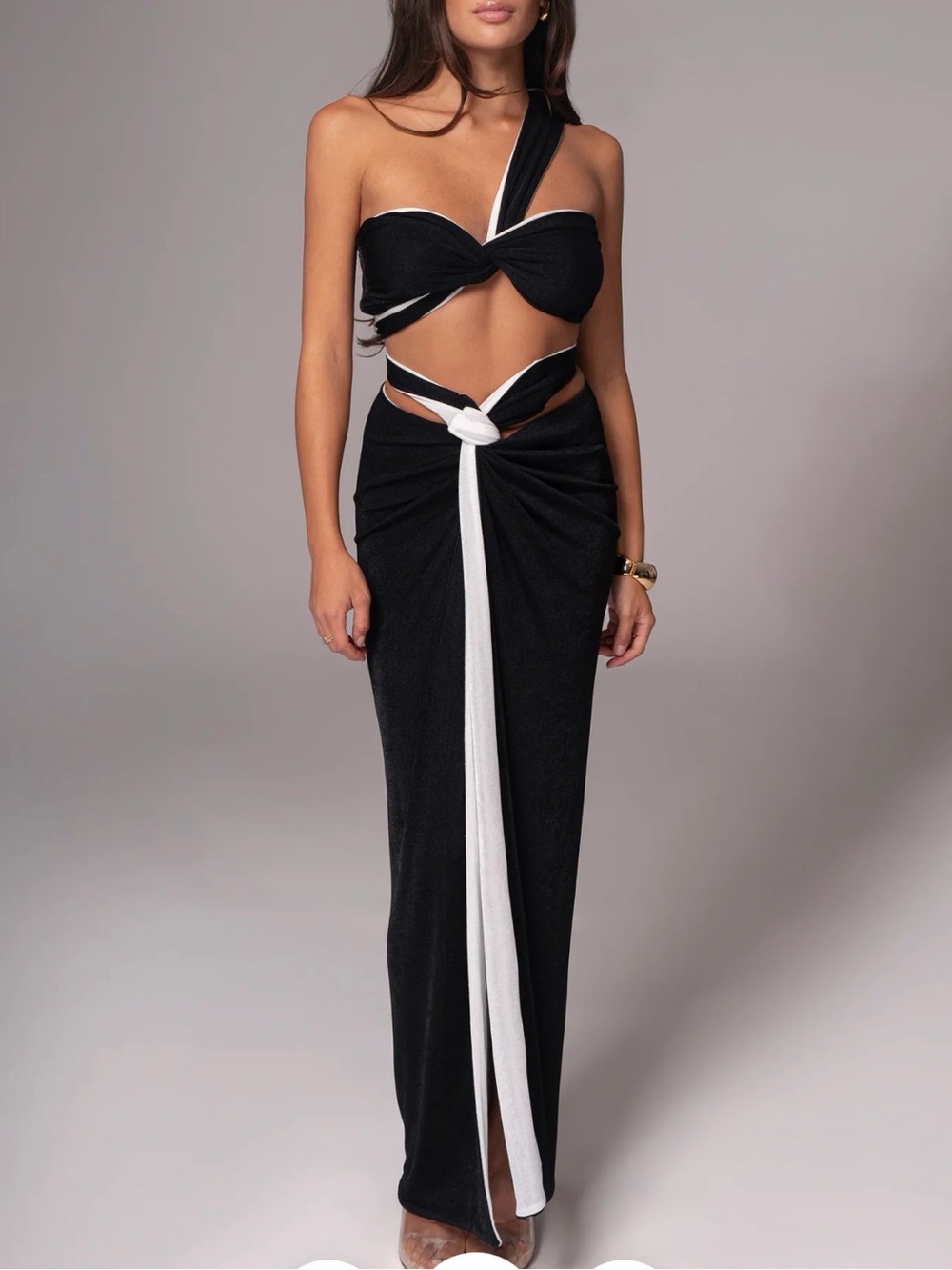 JLUXLABEL White/Black Venus Reversible Skirt Set
